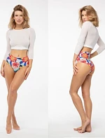 Dámske kvetinové jednoduché maxi nohavičky Farebné kvety - Julimex