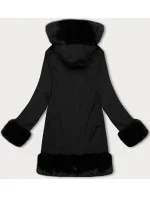Černá dámská bunda s kožešinovou podšívkou model 21247366 - J.STYLE