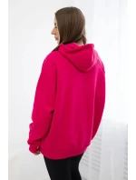 Zateplená bavlnená mikina s kapucňou Love fuchsia Zateplená bavlnená mikina s kapucňou Love fuchsia