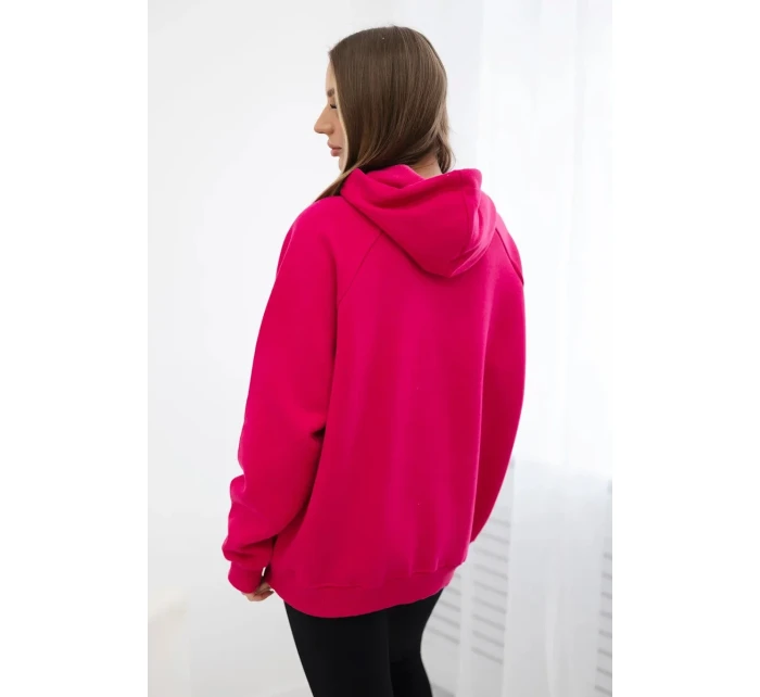 Zateplená bavlnená mikina s kapucňou Love fuchsia Zateplená bavlnená mikina s kapucňou Love fuchsia