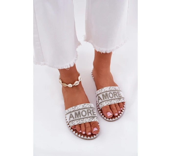 Dámské Pantofle Na Plochém Podpatku Se Bílé model 21687314 - Boto