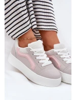 Sneakersy Damskie Na Platformie Szare Tellnira Sneakersy Damskie Na Platformie Szare Tellnira