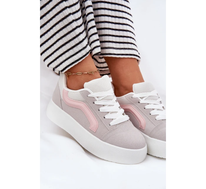 Sneakersy Damskie Na Platformie Szare Tellnira Sneakersy Damskie Na Platformie Szare Tellnira