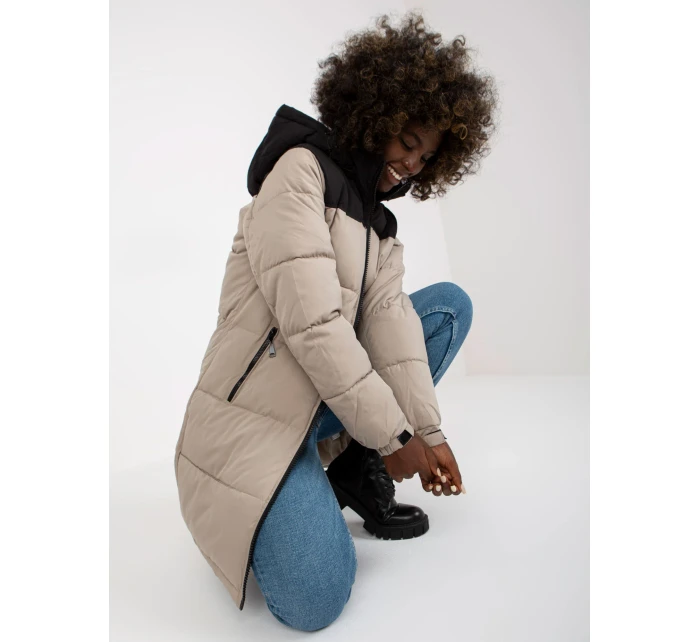 Dámska bunda NM KR D2 3827 62 šedá čierna