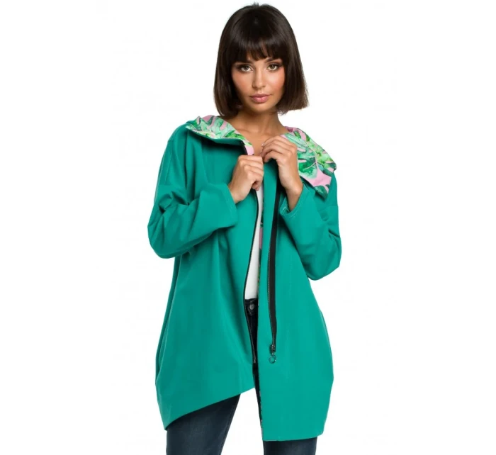 B091 Mikina s kapucňou Oversized na zips - čierna