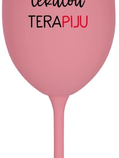 I NEED LIQUID THERAPY - ružový pohár na víno 350 ml