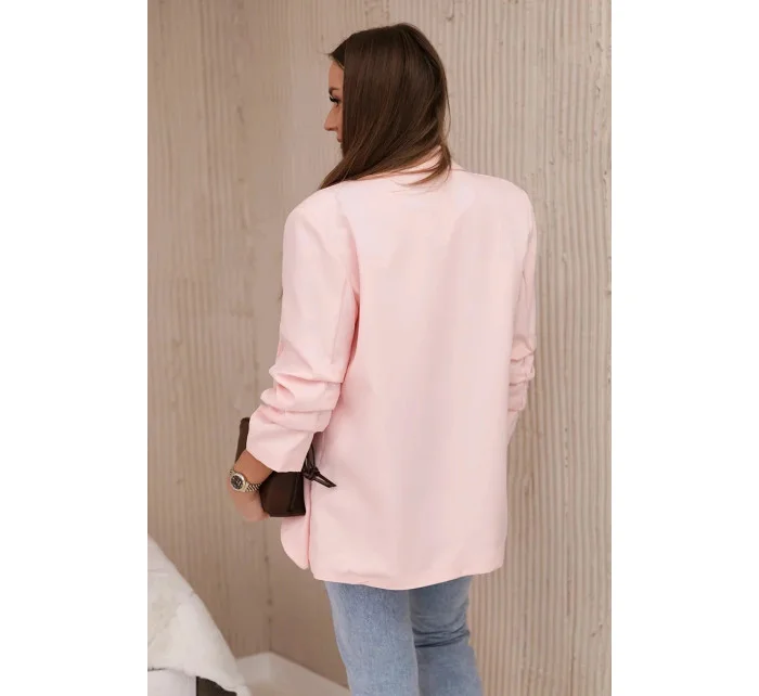 Sako s klopami elegantní pudrově model 20648440 - Kesi Sako s klopami elegantní pudrově model 20648440 - Kesi