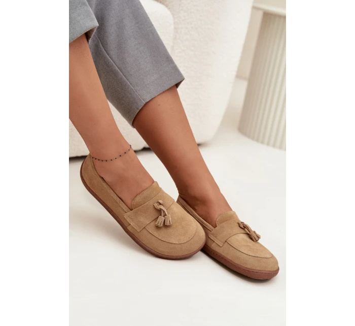 Dámske mokasíny Barefoot 322 Beige - Zazoo