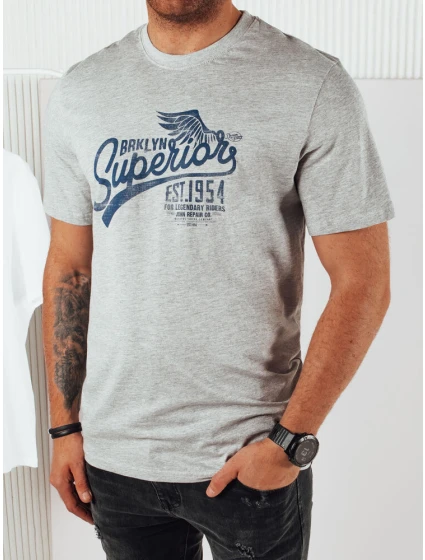 Dstreet šedé pánské tričko s potiskem model 21973573 - FashionStreet