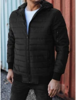 Pánská přechodná prošívaná bunda s kapucí černá Dstreet model 21980989 - FashionStreet Pánská přechodná prošívaná bunda s kapucí černá Dstreet model 21980989 - FashionStreet