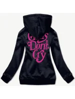 Krátká tmavě modrá dámská mikina model 16317036 - J.STYLE Krátká tmavě modrá dámská mikina model 16317036 - J.STYLE