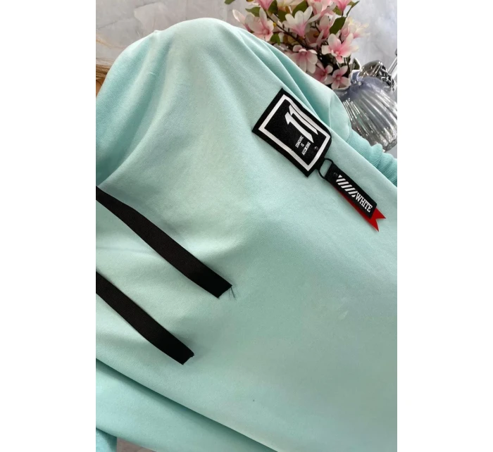 Oversize mikina s asymetrickými boky mint Oversize mikina s asymetrickými boky mint