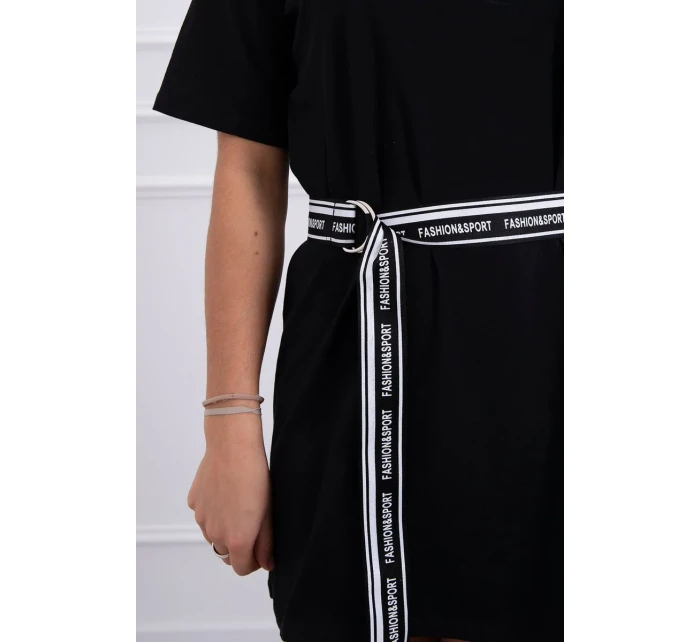 Šaty s ozdobným páskem černé Šaty s ozdobným páskem černé