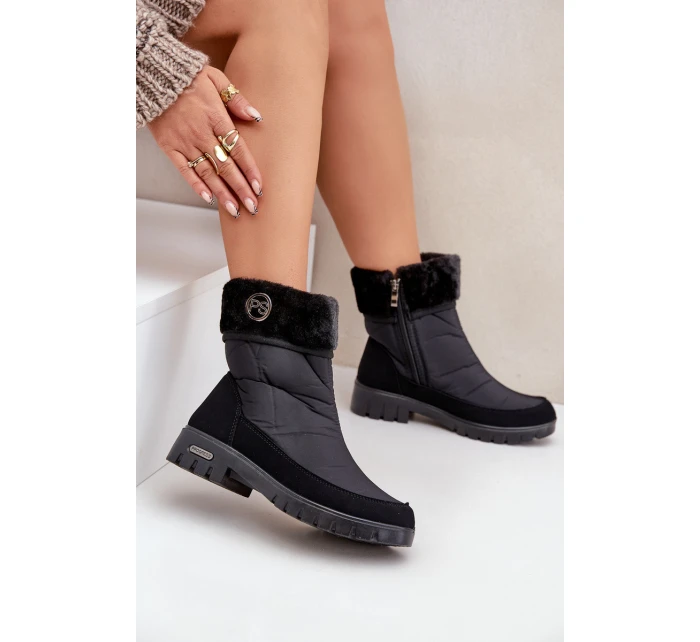 Damskie Modne Ocieplane Śniegowce Progress PROGJ-21-13 Czarne Damskie Modne Ocieplane Śniegowce Progress PROGJ-21-13 Czarne