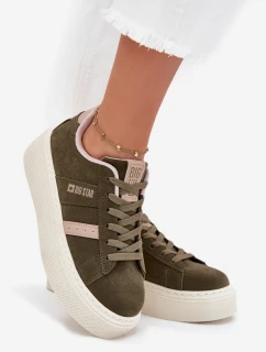 Dámske tenisky na platforme Big Star - zelené