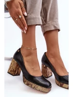 Kožené Lodičky  Černé model 21636004 - Laura Messi