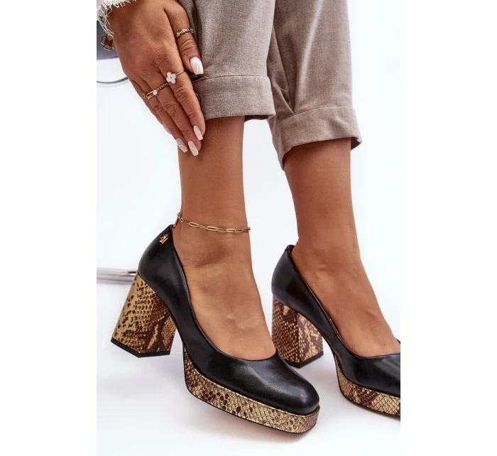 Kožené Lodičky  Černé model 21636004 - Laura Messi