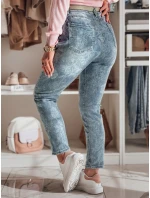 Dámske džínsové nohavice slim fit s opaskom FLORETTA modré FashionStreet UY2490