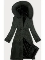 Dámska zimná bunda parka v army farbe s kožušinou S'West (R558-11) Dámska zimná bunda parka v army farbe s kožušinou S'West (R558-11)