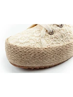 Lee Cooper Dámske šnurovacie športové topánky Beige Dámske tenisky na platforme