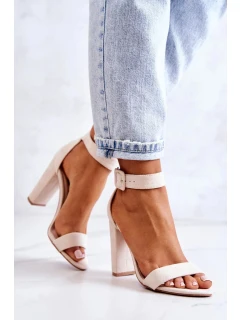 Semišové sandále s béžovou podrážkou Jacqueline - FPrice