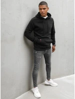 Pánska čierna mikina FashionStreet BX5480 Pánska čierna mikina FashionStreet BX5480