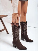 Dámske semišové kovbojské čižmy hnedé FashionStreet ZY1161 Dámske semišové kovbojské čižmy hnedé FashionStreet ZY1161