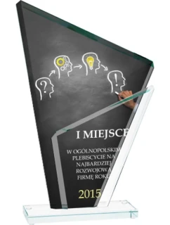 Trofeum szklane z nadrukiem kolorowym LuxorJet