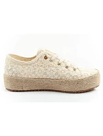 Lee Cooper Dámske šnurovacie športové topánky Beige Dámske tenisky na platforme