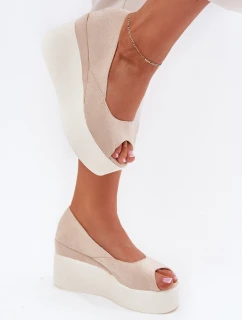 Dámské Sandály Na Klínu A Platformě Světle Béžové model 21702642 - Boto