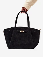 Nákupná kabelka z imitácie semišu Black Nellia
