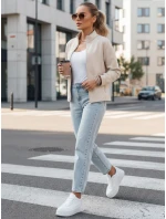 FashionStreet BY1561 dámska mikina na zips so stojačikom béžová FashionStreet BY1561 dámska mikina na zips so stojačikom béžová