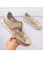 Rieker W RKR651 béžové kožené poltopánky s háčikom a pútkom Rieker W RKR651 béžové kožené poltopánky s háčikom a pútkom