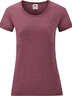 Fruit of the Loom Lady-Fit Valueweight T Dámske tričko 16.1372 melírovaná bordová