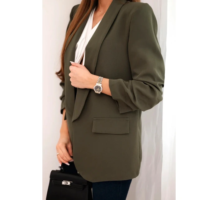 Bunda s klopou elegantní khaki