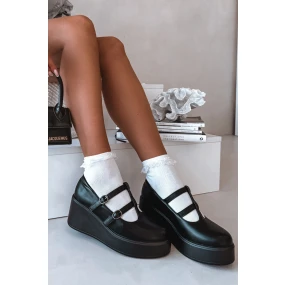 Dámské polobotky na platformě s pásky Černé model 21937789 - Boto