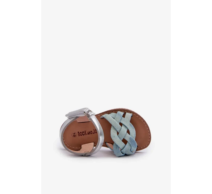 Detské sandále so zapínaním na suchý zips a pletenými remienkami Blue Dianttha Detské sandále so zapínaním na suchý zips a pletenými remienkami Blue Dianttha