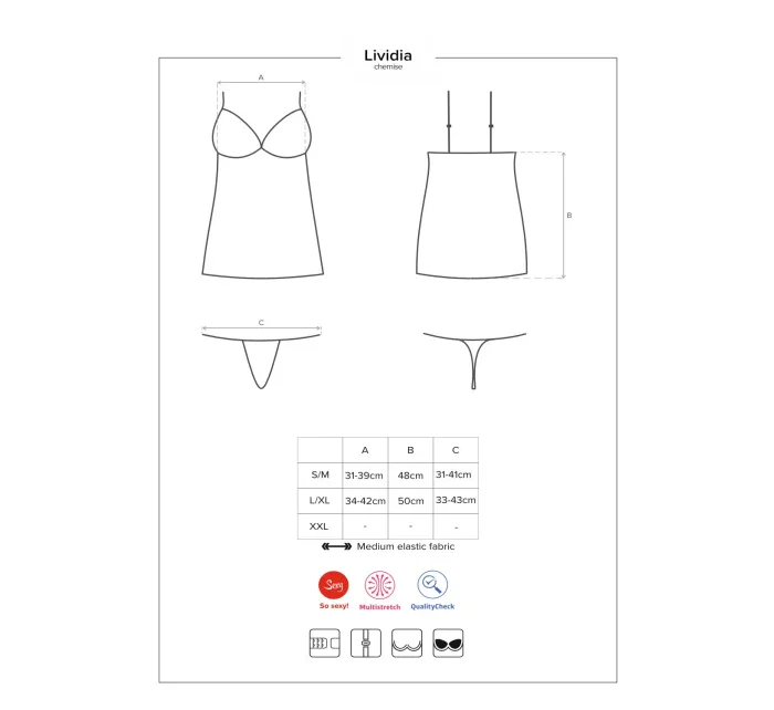 Elegantní košilka model 8349435 chemise - Obsessive