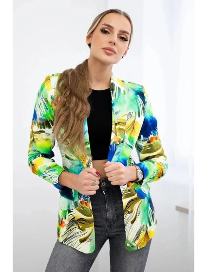 Bavlněné sako s potiskem zelené model 21241201 - Kesi