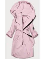 Tenký dámský přehoz přes oblečení ve špinavě růžové barvě s kapucí model 18013358 - S'WEST