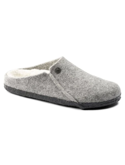 Birkenstock Zermatt Light Grey Wool Felt Insulated Slippers Regular Wide (1015092)