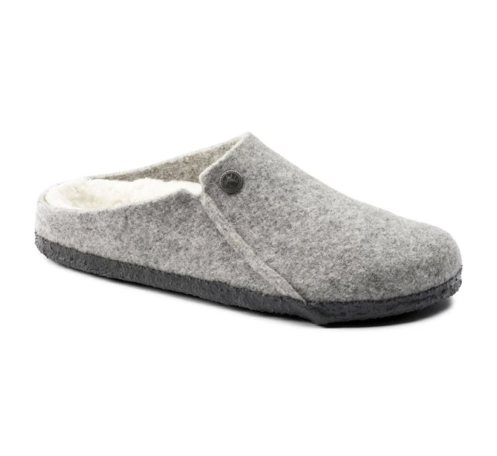 Birkenstock Zermatt Light Grey Wool Felt Insulated Slippers Regular Wide (1015092)