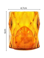 MINI DEKORATÍVNA LAMPA 6 CM JANTÁROVÁ TEPLÁ BIELA 1 LED