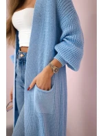Svetr dlouhý kardigan modrý