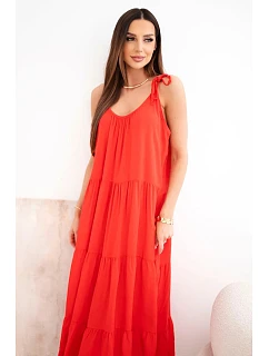 Dámské viskózové šaty na model 22141218 ramínkách černá - K-Fashion