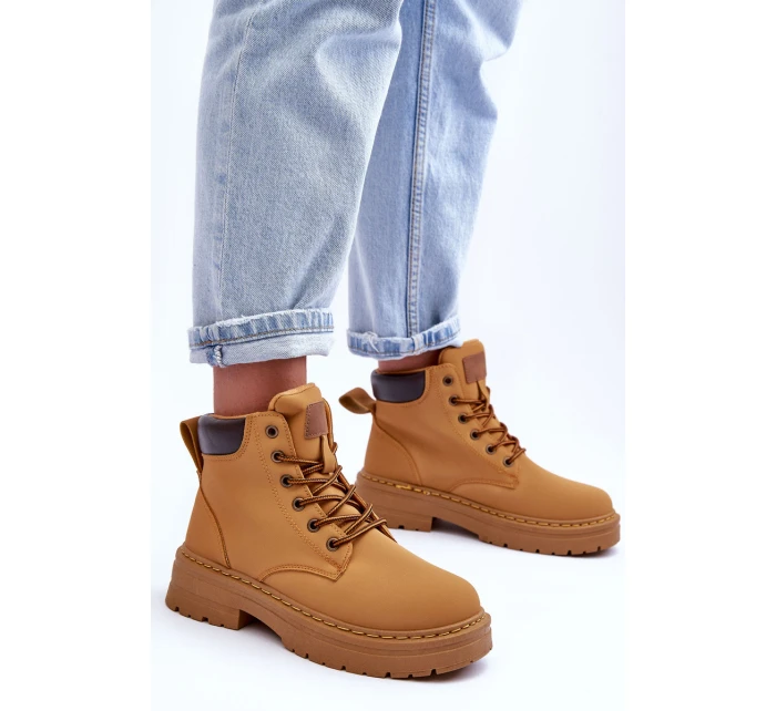 Damskie Trapery Botki Ocieplane Brązowe Corbin