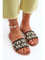 Dámské černé sandály na ploché podrážce model 21657438 - Boto