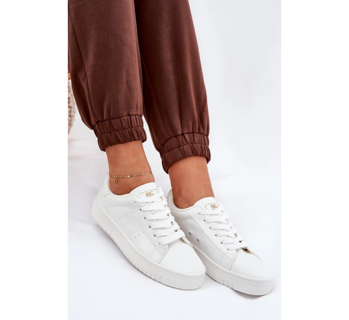 Nízké Dámské Tenisky Z Eko Kůže Big Star model 21686486 Bílé - Big Star Shoes Nízké Dámské Tenisky Z Eko Kůže Big Star model 21686486 Bílé - Big Star Shoes