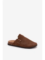 Dámské pantofle a na platformě s přezkou Hnědé model 21752766 - Boto