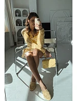 Dámské mokasíny s třásněmi Žluté model 21915094 - Boto